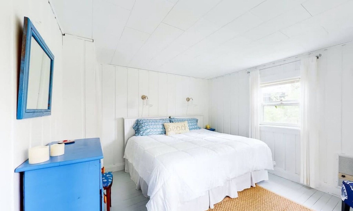 Pemaquid Beach Cabin | Across the road from Pemaquid Beach — wooded king-bed cabin for couples