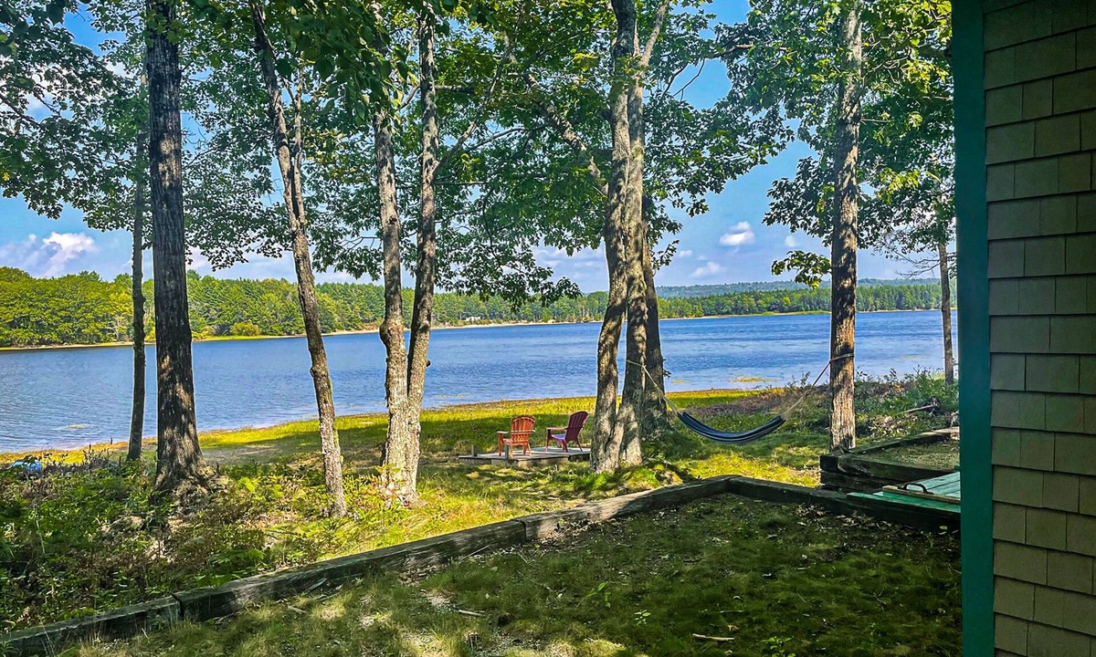 Mariaville Cabin | Cozy lakefront cabin with amazing views, deck, firepit, & water access