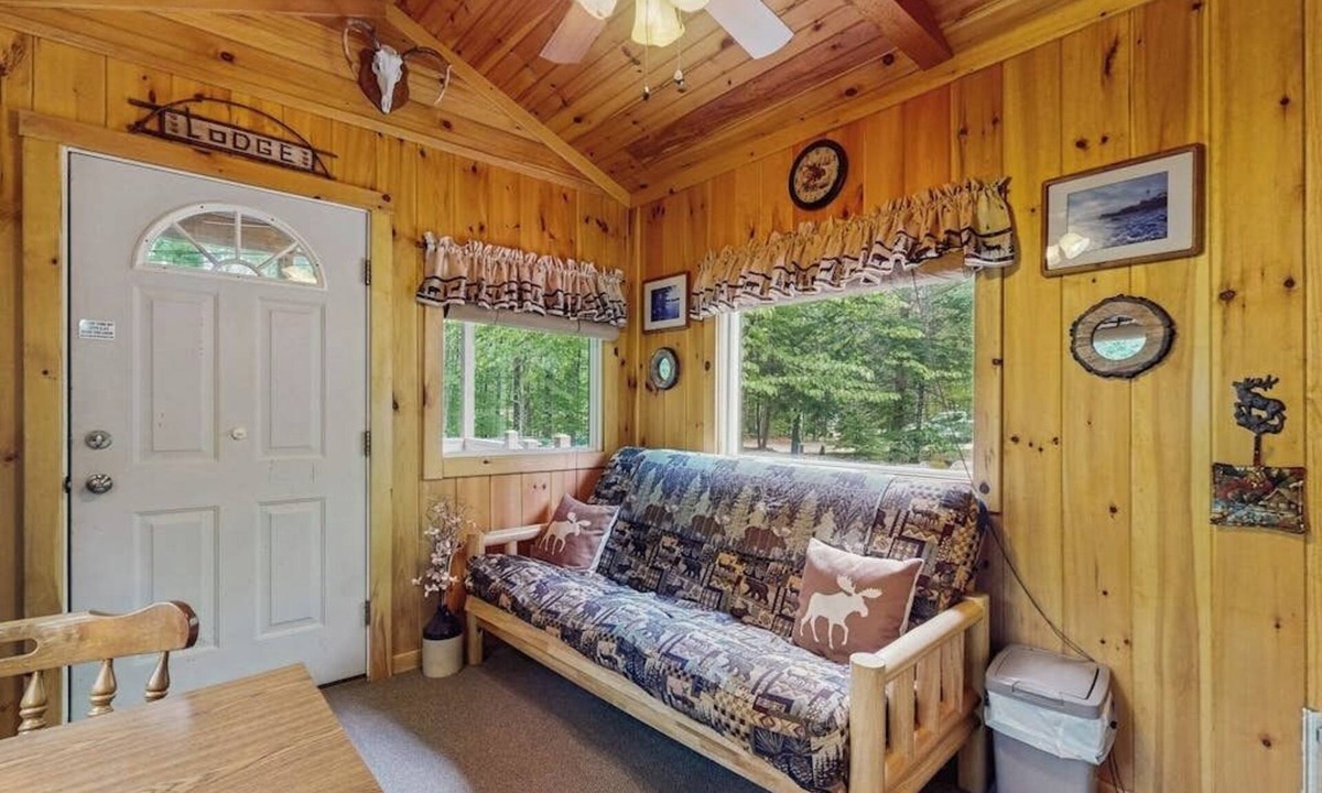 Naples Cabin | Cozy wooded cabin with lake access, firepit & kitchenette