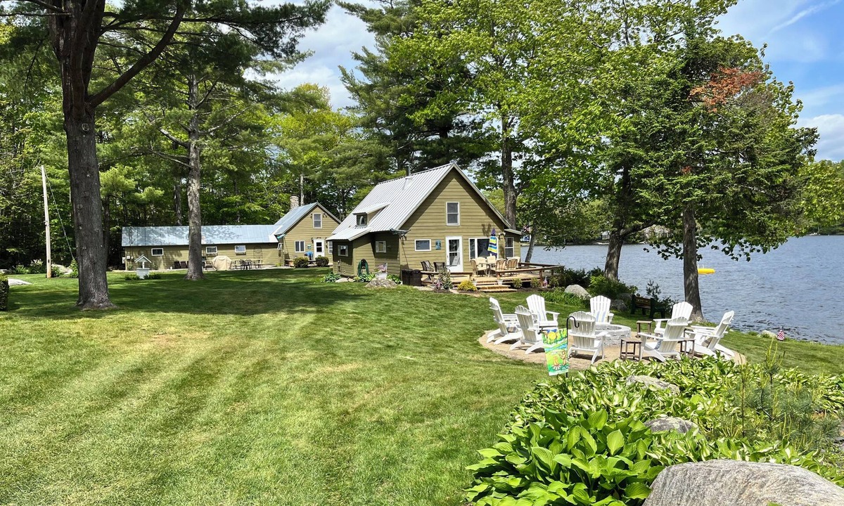Rome House | Landmark 3 Camp Estate with Private Beach and Pier in Belgrade Lakes, Maine