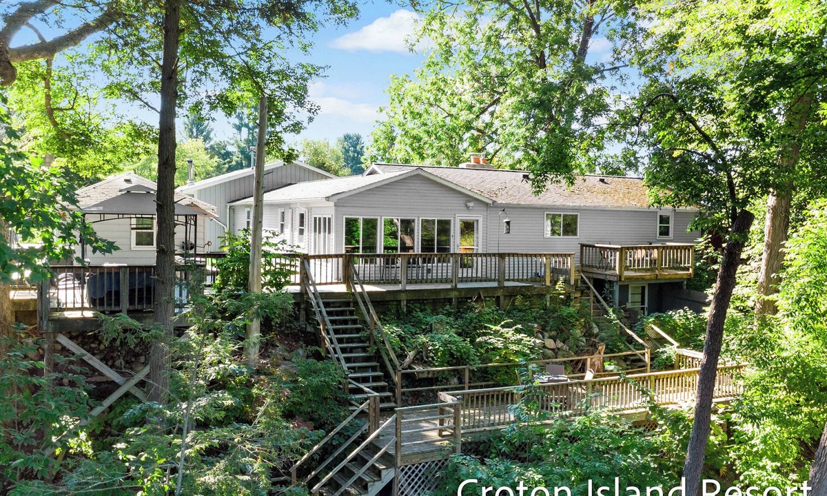 Newaygo Cottage | River Front Home with Amazing views and a shared private island!