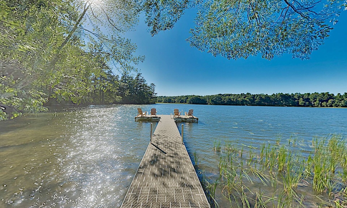 Newcastle House | Spacious lakefront home on lush 5-acre lot with sunny deck & private dock