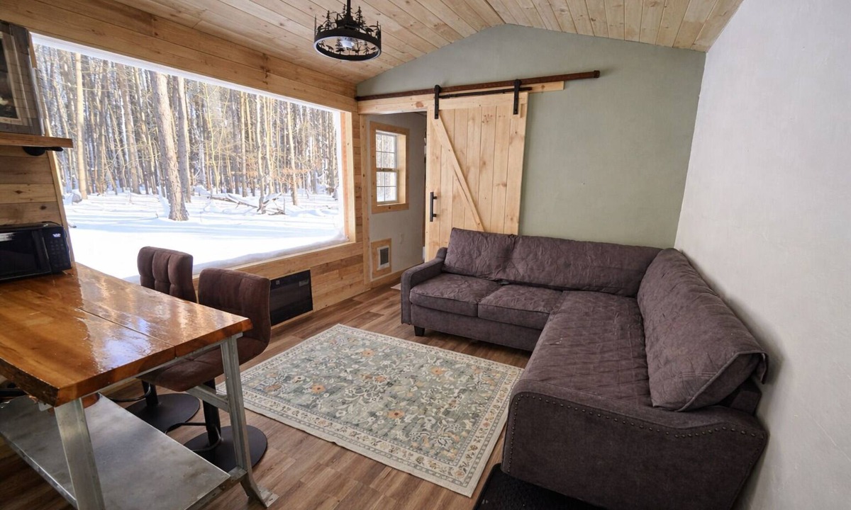 Wales Center Cabin | Tiny Cabin Getaway Hot Tub Overlooking the Woods