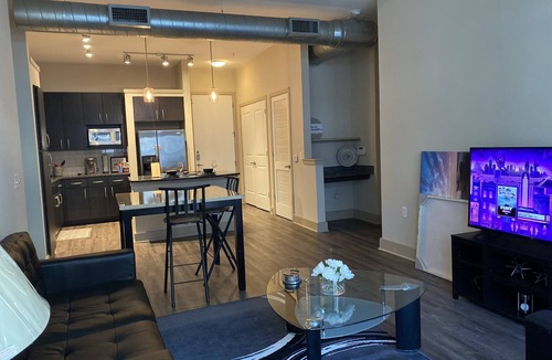 Dallas Design District Apartment | 8 MIN WALK TO MAVS/STARS GAME! Victory Park family home!