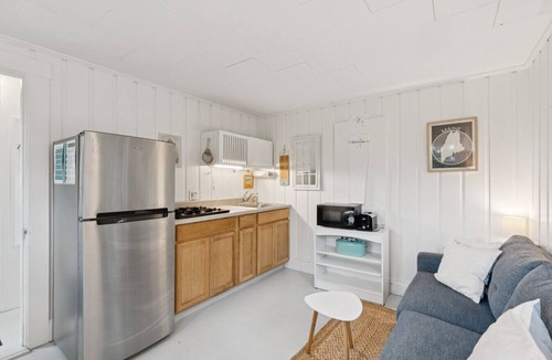 Pemaquid Beach Cabin | Across the road from Pemaquid Beach — quiet wooded king-bed cabin