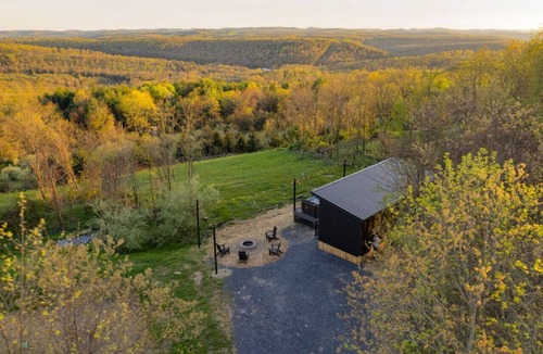 Brookville Cabin | Alpine Abode | Hot Tub, King Bed, Panoramic Views in PA Wilds