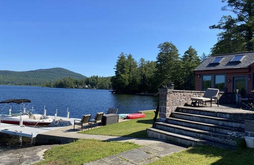 Brant Lake House | Beautiful Brant Lake home with direct lakefront, hot tub and snowmobile access!