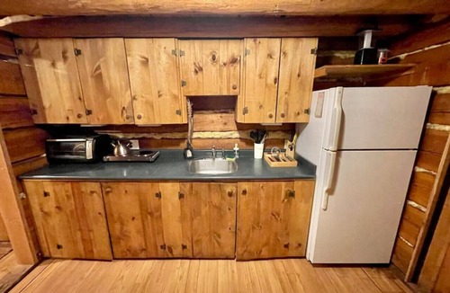 Regional District of Nanaimo Cabin | Broad Axed Rustic Log Cabin w/Cozy Woodstove
