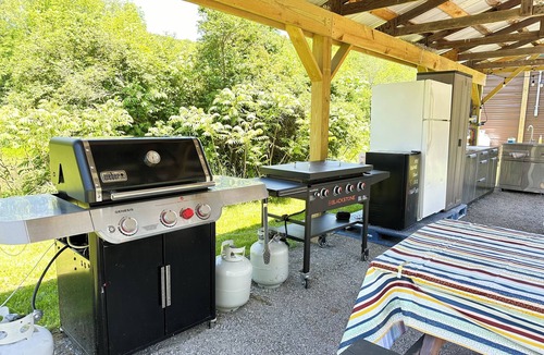 Black Creek RV Rental | Buffalo Bills Themed School Bus Near Ellicottville Fire Pit Wi-Fi