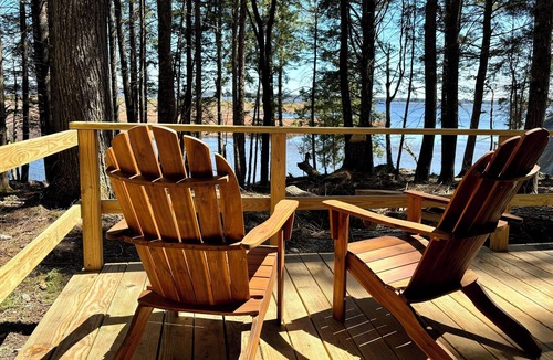 Mariaville Cabin | Chic Vintage Airstream with fabulous view, wooded lakefront, near Acadia