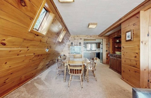 Greenville Cabin | Comfy Lakefront Cabin with Gorgeous Views, Private Dock & Pebble Beach