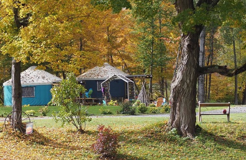 South Hartford RV Rental | Cosy Family Yurt with Pool Access