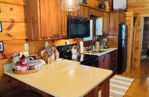 Upward Cabin | Cozy 1-bedroom tiny home log cabin in Flat Rock with amazing outdoor space!