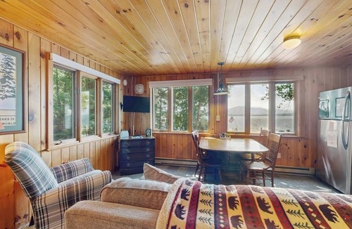 Greenville Cabin | Cozy Lakefront Cottage with Dock, Mountain Views, Peaceful Location