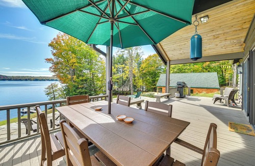 Town of Webb Cabin | Dock & Views: Lakefront 'Camp' in Old Forge!