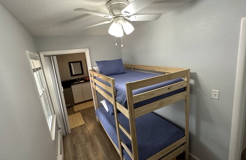 Shelbyville House | Enjoy your stay with a sandy beach on Gun Lake