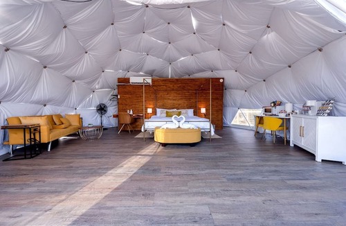 Marble Falls Cabin | Fully-Equipped Luxury Dome Rental for 4 in Burnet, Texas