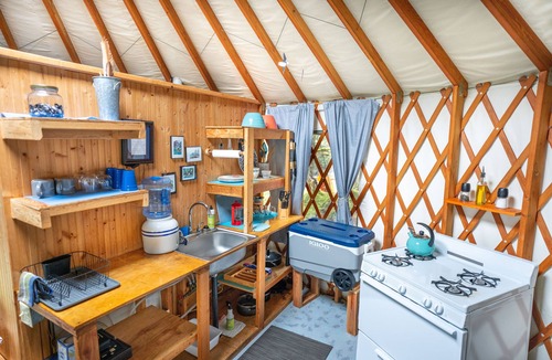 Seward Cabin | Glamping Yurt Resort on Private Island near Kenai Fjords NP. Kayak, SUP, fish!