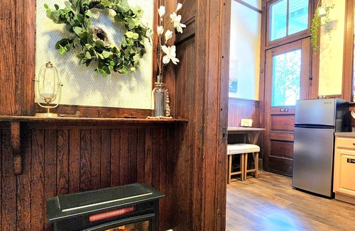 Town of Concord Apartment | Historic Springville Train Station 2-Bedroom Hotel Apartment With Private Patio