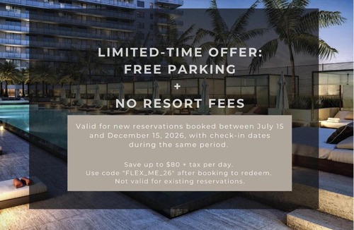 Hollywood South Central Beach Apartment | Hyde Beach House - 2BD-2BA MANSION WITH DIRECT OCEAN VIEW, Resort Amenities, Rooftop Pool and Hot tub, Tennis court, NO RESORT & NO PARKING FEES, CHECK DETAILS