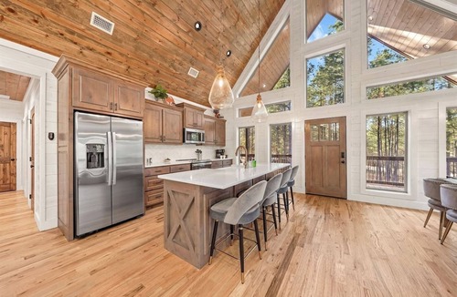 Hochatown Cabin | Luxury Hillside Haven, Hot Tub, Firepit, Sleeps 13