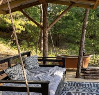 Honey Grove Other | Luxury Safari Tent with Outdoor Clawfoot Tub and Firepit, Near Honey Grove, Texas