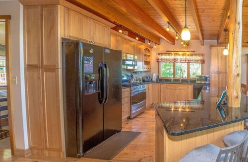 Bridgton House | Magical Log Home Trailside at Pleasant Mnt Ski Resort Great Mnt Views