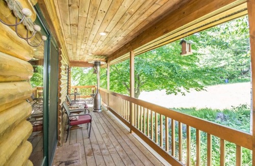 Bridgton House | Magical Log Home Trailside at Pleasant Mnt Ski Resort Great Mnt Views