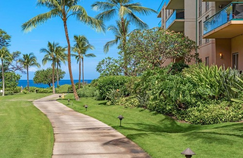 Kaanapali Condo | Maui Resort Rentals: Honua Kai Hokulani 112 – Super Quiet and Private Ground Floor 2BR, Easy Access to Pools, Beach, and BBQs, Large Lawn Area!