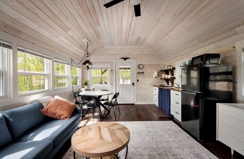 Great Cacapon Cabin | Modern Tiny Cabin with Game Room & Fire Pit in West Virginia