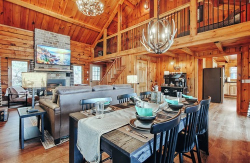 Sorrento Cabin | NEW! 3 Acre Log Cabin w/Bay Views, Firepit & Grill Near Acadia