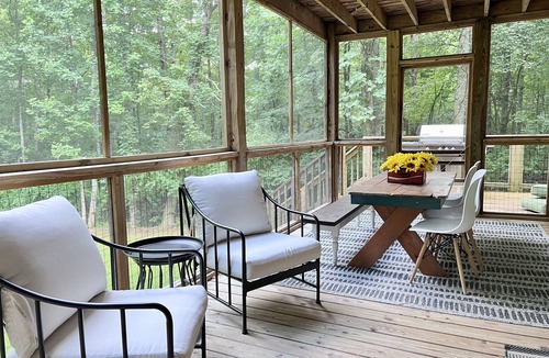 Morganton Cabin | NEW Cabin by Blue Ridge Lake, Swing Bed, Firepit, Double Porches