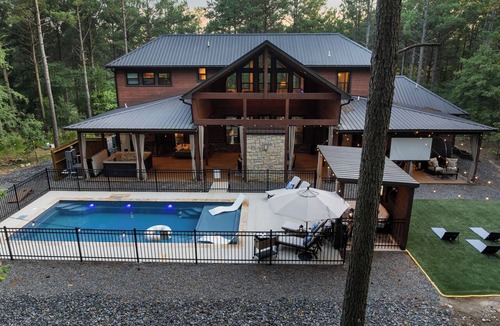 Hochatown Cabin | NEW! Swim in the Pines | Private Resort Pool Cabin