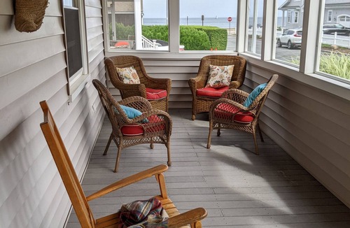 Narragansett Pier Cottage | Ocean view. Feet from the seawall. Price dropped for the final week of summer!