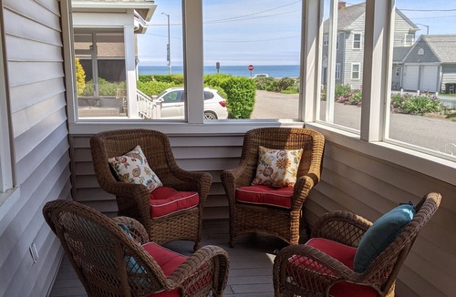 Narragansett Pier Cottage | Ocean view. Feet from the seawall. Price dropped for the final week of summer!