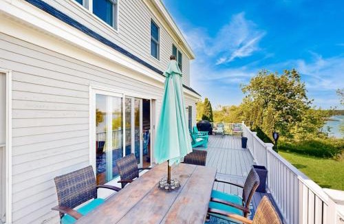 Harpswell House | Oceanfront home with dock, beautiful deck & firepit - steps to the beach