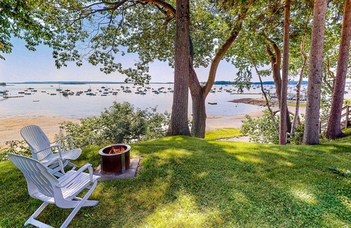 Town Landing House | Oceanfront home with A/C, firepit, gas grill, W/D, + separate studio