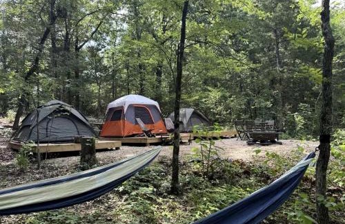 Honey Grove House | Peaceful Camping Tent Retreat with Fire Pit & Starry Skies near Honey Grove, TX