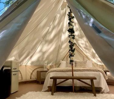 Gentry Other | Peaceful Glamping Tents with Elevated Decks, Cozy Fire Pit, and Secluded Forest Views Near Gentry, AR