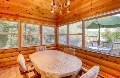Brant Lake House | Peaceful lakefront house with private dock and sandy beach