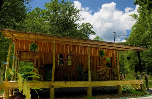 Robbinsville Cabin | Private Creekside Cabin Waterfall Hot Tub Lake Access
