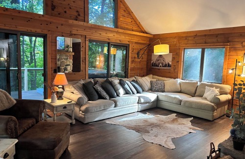 Newaygo Cabin | Private escape: log cabin with hot tub on 4 private acres