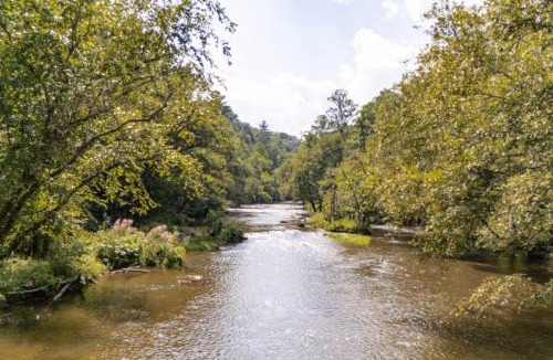 Lake Lure House | Redbird Retreat - Riverfront Cabin, Fenced Yard, Firepit and Grill