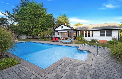 Mattituck House | Respite Ranch | Private Saltwater Pool, Hot Tub & North Fork Retreat
