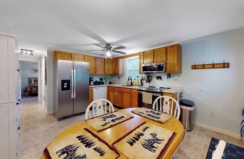 Lamoine House | Serene home with a deck, grill, firepit, board games, washer/dryer, & mtn views