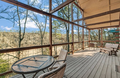 Dora Cabin | Spacious Mountain Log Cabin with Stunning Falls & Ozark Views