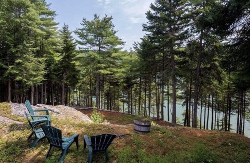 Wiscasset House | Summer & Fall availability! Private Coastal Log Cabin, view of the Maine Coast.