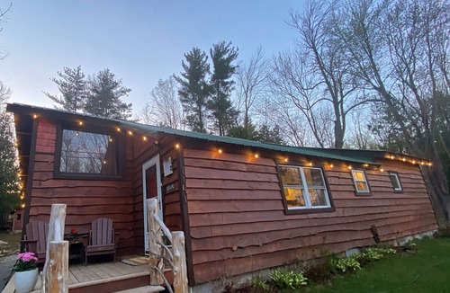 North Pole Cabin | Whiteface Camp with Hot Tub, Private Creek and A-Frame