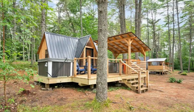 A-Frame Retreat with Inviting Hot Tub