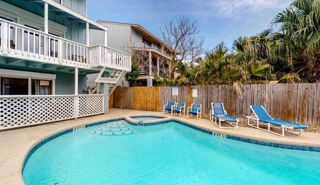 Big beachside duplex with pool - great location less than 2 blocks to the beach